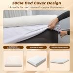 SAHEYER Queen Bordered Bed Sheet, 360° Non-Slip Bordered Fitted Sheet with Extra Deep Pockets, Convex Design Bed Rail Easy Secure Fit Queen Mattresses - Soft and Wrinkle Free Bed Cover, 60×80″