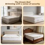 SAHEYER Queen Bordered Bed Sheet, 360° Non-Slip Bordered Fitted Sheet with Extra Deep Pockets, Convex Design Bed Rail Easy Secure Fit Queen Mattresses - Soft and Wrinkle Free Bed Cover, 60×80″