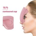 Sleep Eye Mask for Men Women, Sleeping Mask for Side Sleeper, Travel Blackout Night Blindfold Eye Shade Cover with Adjustable Strap (Pink-3D)