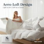 Goose Down Fiber Comforter King Size – All-Season Hotel Quality Duvet Insert, High Fill Power, Ultra Soft 100% Cotton, Box-Stitched, Breathable, Lightweight Luxurious White Bedding, 90"x 106"
