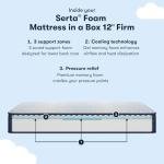 Serta Sleeptrue Firm 12" Queen Memory Foam Mattress in a Box, Cooling, Breathable, and Pressure Relieving - 100 Night Trial, CertiPUR-US Certified and 10 Year Limited Warranty