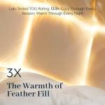 Goose Down Fiber Comforter King Size – All-Season Hotel Quality Duvet Insert, High Fill Power, Ultra Soft 100% Cotton, Box-Stitched, Breathable, Lightweight Luxurious White Bedding, 90"x 106"