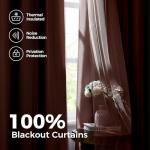 Swandream 100% Blackout Curtains for Bedroom, Double Layer Pink Curtains, Black Out Curtain 96 inch Long with Sheer Overlay for Living Room, Room Darkening Window Drapes with Grommet, 52" W x 96" L