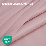 Swandream 100% Blackout Curtains for Bedroom, Double Layer Pink Curtains, Black Out Curtain 96 inch Long with Sheer Overlay for Living Room, Room Darkening Window Drapes with Grommet, 52" W x 96" L