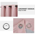 Swandream 100% Blackout Curtains for Bedroom, Double Layer Pink Curtains, Black Out Curtain 96 inch Long with Sheer Overlay for Living Room, Room Darkening Window Drapes with Grommet, 52" W x 96" L