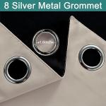 Yakamok 100% Blackout Curtains 84 Inches Long, 2 Thick Layers Heat and Full Light Blocking Soft Thermal Insulated Drapes for Bedroom(52" Wide Each Panel, Natural, 2 Panels)