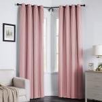 Swandream 100% Blackout Curtains for Bedroom, Double Layer Pink Curtains, Black Out Curtain 96 inch Long with Sheer Overlay for Living Room, Room Darkening Window Drapes with Grommet, 52" W x 96" L
