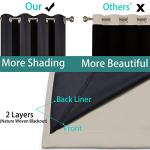 Yakamok 100% Blackout Curtains 84 Inches Long, 2 Thick Layers Heat and Full Light Blocking Soft Thermal Insulated Drapes for Bedroom(52" Wide Each Panel, Natural, 2 Panels)