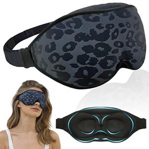 2023 Fashion Sleep Mask, Sleeping Mask for Women, 100% Blackout Eye Mask, Soft Covering Strong Light, Suitable for Travel/Yoga/Nap (Leopard Print)