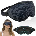 2023 Fashion Sleep Mask, Sleeping Mask for Women, 100% Blackout Eye Mask, Soft Covering Strong Light, Suitable for Travel/Yoga/Nap (Leopard Print)