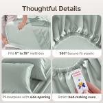 California Design Den Split King Bedsheets for Adjustable Bed, 100% Cotton Set, 500 Thread Count Sateen, Snug Fit, Includes Twin-XL Fitted Sheets, Bedding & Pillowcases (Split King, Silver Sage)