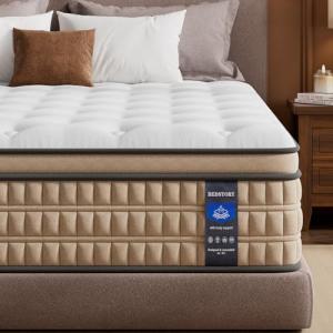 BedStory 14 inch Firm King Size Mattress - Pain-Relieving Hybrid Mattress for Extra Lumbar & Hip Support - No Sagging Bed in a Box - 365-Night Trial - No Odor, Fiberglass-Free, CertiPUR-US Certified
