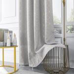 Beauoop 100% Blackout Curtains 84 Inches Long for Bedroom Living Room Moroccan Gold Patterned Drapes Thermal Insulated Grommet Top Window Treatment Panels Set of 2, Grey/Gold