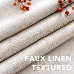 H.VERSAILTEX Polyester Blackout Curtains 96 Inches Long, 100% Absolutely Blackout Elegant Curtains for Bedroom, Thermal Insulated Linen Drapes Grommet Curtains with White Liner, 2 Panels, Natural