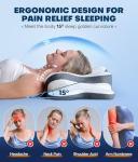 5X Pain Relief Cervical Neck Pillow for Neck Support, Ergonomic Cooling Side Sleeper Pillow for Sleeping, Odorless Contour Memory Foam Pillows, Orthopedic Bed Pillow for Side Back Stomach Sleeper