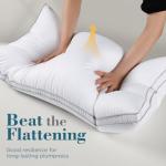 viewstar Bed Pillows Standard Sizes Set of 2, Hotel Quality Cooling Down Alternative Gusseted Pillows for Side, Back, or Stomach Sleepers, White