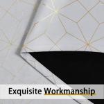 Beauoop 100% Blackout Curtains 84 Inches Long for Bedroom Living Room Moroccan Gold Patterned Drapes Thermal Insulated Grommet Top Window Treatment Panels Set of 2, Grey/Gold