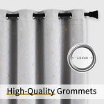 Beauoop 100% Blackout Curtains 84 Inches Long for Bedroom Living Room Moroccan Gold Patterned Drapes Thermal Insulated Grommet Top Window Treatment Panels Set of 2, Grey/Gold