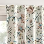 Sun Zero Claudette 2-Pack Vintage Floral Magnetic Closure 100% Total Blackout Back Tab Curtain Panel Pair, Stone, 40" W x 84" L (2 Panels)