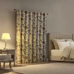 Sun Zero Claudette 2-Pack Vintage Floral Magnetic Closure 100% Total Blackout Back Tab Curtain Panel Pair, Stone, 40" W x 84" L (2 Panels)