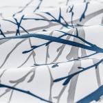 FMFUNCTEX 100% Blackout Patio Sliding Glass Door Curtains 84 Inch Long for Bedroom, Blue Grey on White Tree Branch Patterned Drapes for Living Room Divider, Extra Wide Thermal Insulated Panels