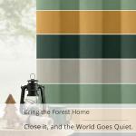 BOHOMOCASA Stripe Blackout Curtains - 100% Blackout, Thermal Insulated, Noise Reducing, Forest Camp Inspired, Cabin Style, 2 Panels, Each W52xL84