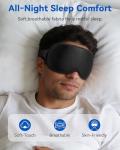 Weighted Blackout Sleep Mask for Men, 3D Contoured Zero Eye Pressure, Lash-Friendly Deep Eye Cups, Adjustable Slide Buckle Strap, Office Nap & Business Travel Essential, Relaxation Gift for Him(Black)