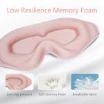 Sleep Mask 3D Eye Mask for Sleeping 100% Light Blocking Eye Covers with Adjustable Strap Night Blindfold for Women Memory Foam Light Pink