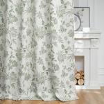jinchan Blackout Floral Curtains for Bedroom, 84 Inches Long Printed Flower Black Out Curtains, French Country Back Tab Sage Green Window Treatment Farmhouse Drapes Set 2 Panels Green