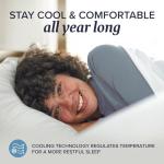 Beckham Hotel Collection Shredded Memory Foam Pillow 2-Pack Queen | Adjustable Fill Cooling Bed Pillows for Side, Back & Stomach Sleepers