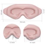 Sleep Mask 3D Eye Mask for Sleeping 100% Light Blocking Eye Covers with Adjustable Strap Night Blindfold for Women Memory Foam Light Pink
