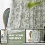 jinchan Blackout Floral Curtains for Bedroom, 84 Inches Long Printed Flower Black Out Curtains, French Country Back Tab Sage Green Window Treatment Farmhouse Drapes Set 2 Panels Green