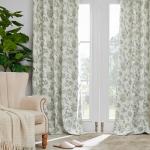 jinchan Blackout Floral Curtains for Bedroom, 84 Inches Long Printed Flower Black Out Curtains, French Country Back Tab Sage Green Window Treatment Farmhouse Drapes Set 2 Panels Green