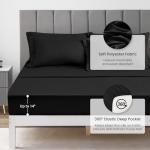 Love's cabin Queen Comforter Set Black, 7 Pieces Queen Bed in a Bag, All Season Bedding Sets with 1 Comforter, 1 Flat Sheet, 1 Fitted Sheet, 2 Pillowcase and 2 Pillow Sham