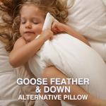 zibroges Feather Pillows Queen Size Set of 2 - Goose Down Hotel Bed Pillow for Sleeping, Soft 600 Thread Count Cotton Cover, Fluffy Support Surround Fill Polyester for Side, Back and Stomach Sleepers