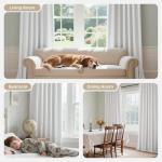 Joydeco White Blackout Curtains 96 Inches Long - 100% Blackout Curtain 2 Panel Set, Rod Pocket & Back Tabs Thermal Insulated Window Drapes for Bedroom Living Room (Pure White,52" Wx96 L)