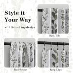 MEETSKY Sage Green Blackout Curtains 84 Inches Long 2 Panels Boho Curtains for Living Room Thermal Insulated Privacy Protection Rod Pocket Drapes for Bedroom, Leaf Print Window Treatment, 50" Wide