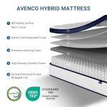 Avenco King Size Mattress, 14 Inch King Mattress with Individually Smarts Pocket Springs for Back Pain Relief, Hypoallergenic Fabric Box Spring No Need, Mattresses in a Box with Medium Plush Support