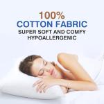 zibroges Feather Pillows Queen Size Set of 2 - Goose Down Hotel Bed Pillow for Sleeping, Soft 600 Thread Count Cotton Cover, Fluffy Support Surround Fill Polyester for Side, Back and Stomach Sleepers