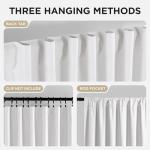 Joydeco White Blackout Curtains 96 Inches Long - 100% Blackout Curtain 2 Panel Set, Rod Pocket & Back Tabs Thermal Insulated Window Drapes for Bedroom Living Room (Pure White,52" Wx96 L)