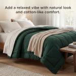 Bedsure Cal King Comforter - California King Comforter for All Season, Ultra-Soft Quilted Down Alternative Duvet Insert, Blanket for Bed, with 4 Tabs, Machine Washabl, Dark Green, 96x102 in