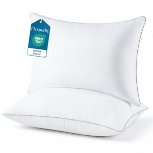 Adjustable Bed Pillows for Sleeping - Firm Pillows Queen Szie Set of 2, Soft & Fluffy Down Alternative Fill, Zippered Hotel Quality Pillows with Gray Piping, 110GSM Premium Cover, CertiPUR-US