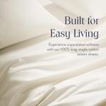 Brooklinen Luxury Sateen 4 Piece Sheet Set - 100% Cotton Bed Sheets, Soft & Durable California King Size Sheets Set in Cream, Oeko-TEX Certified Bedding Set,1 Fitted Sheet,1 Flat Sheet,2 Pillowcases