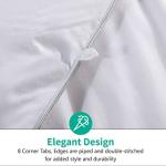 APSMILE Luxury All Season Down Feather Fibers Comforter Full/Queen Size Duvet Insert - 100% Organic Cotton, High Fill Power Medium Warmth, (Ivory White, 90X90)