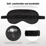 2Pack Silk Sleep Mask,IEKEODI Eye Mask for Sleeping，Elastic Blackout Eye Mask & Blindfold for Full Night's Sleep,Travel and Nap(Black+Purple)