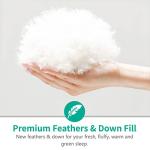 APSMILE Luxury All Season Down Feather Fibers Comforter Full/Queen Size Duvet Insert - 100% Organic Cotton, High Fill Power Medium Warmth, (Ivory White, 90X90)