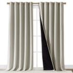 NICETOWN Full Shading Curtains for Windows, Super Heavy-Duty Black Lined Blackout Curtains for Bedroom, Privacy Assured Window Treatment (Natural, Pack of 2, 70 inches W x 95 inches L)