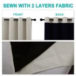 NICETOWN Full Shading Curtains for Windows, Super Heavy-Duty Black Lined Blackout Curtains for Bedroom, Privacy Assured Window Treatment (Natural, Pack of 2, 70 inches W x 95 inches L)