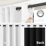 BGment Thermal Insulated 100% Blackout Curtains for Bedroom with Black Liner, Double Layer Full Room Darkening Noise Reducing Grommet Curtain (52 x 63 Inch, Pure White, 2 Panels)