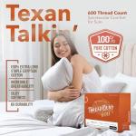 TEXAS LINEN CO. 100% Egyptian Cotton Queen Size Sheets Set - 4 PC 600 Thread Count Egyptian Cotton Bed Sheets Queen Size (Teal), Extra Soft, Cooling, 16" Deep Pocket Sateen Weave Luxury Hotel Bedsheet